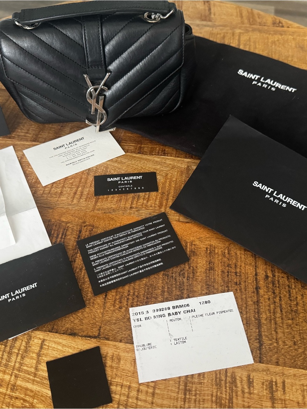 Saint Laurent Black Leather Loulou YSL Chain Bag